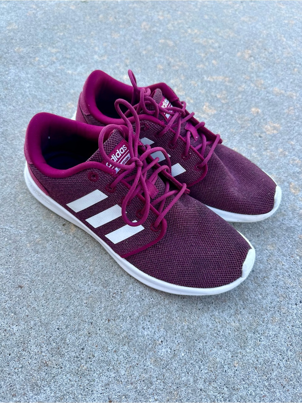 adidas Women's Burgundy and White Athletic Sneakers